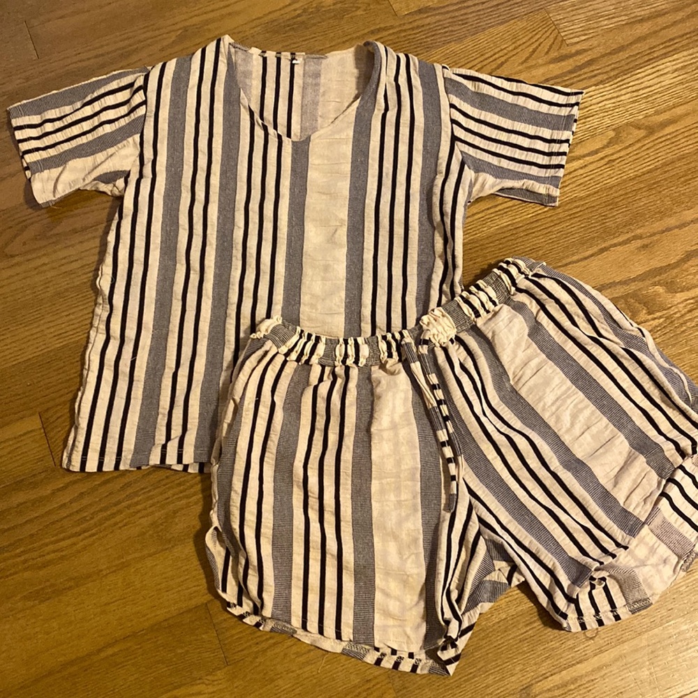 Stripe Set short shirt